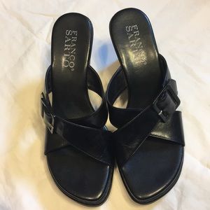 Franco Sarto Black Sandal Wedges
